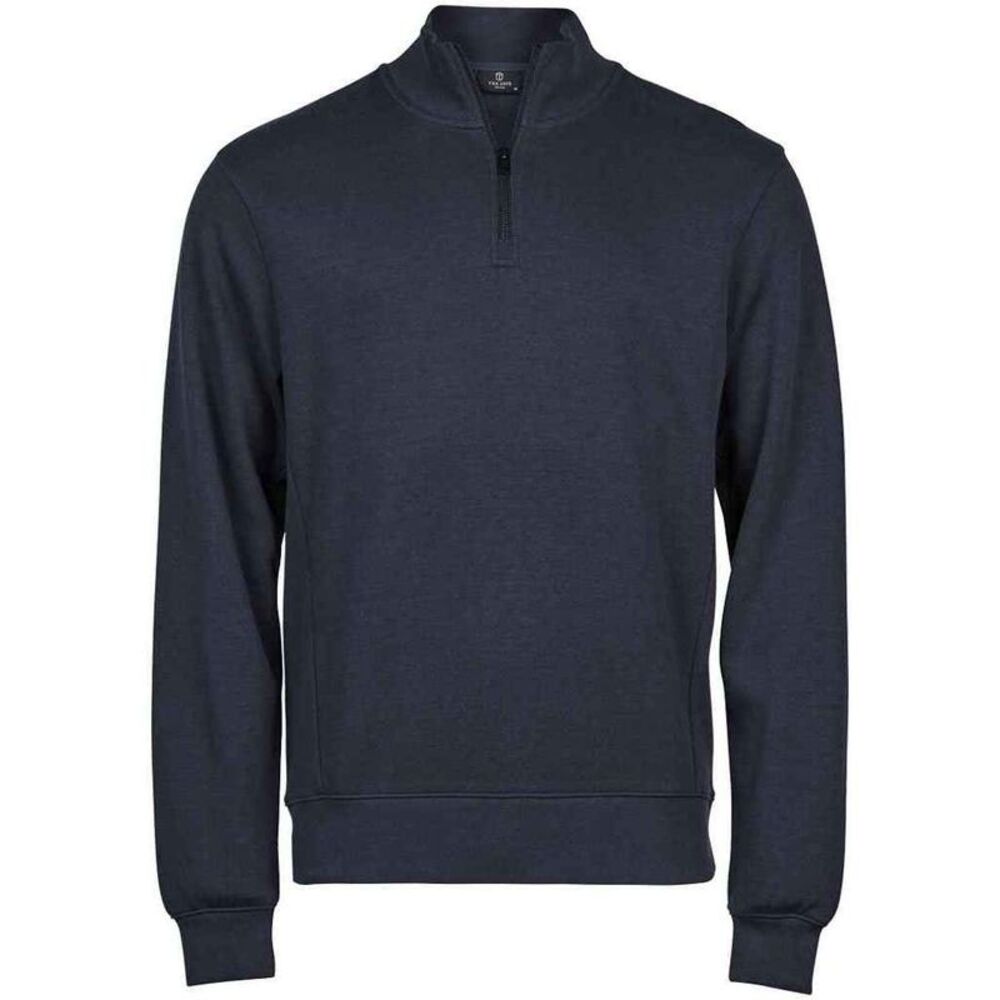Tee Jays Mens Ribber Interlock Half Zip Sweatshirt / Navy
